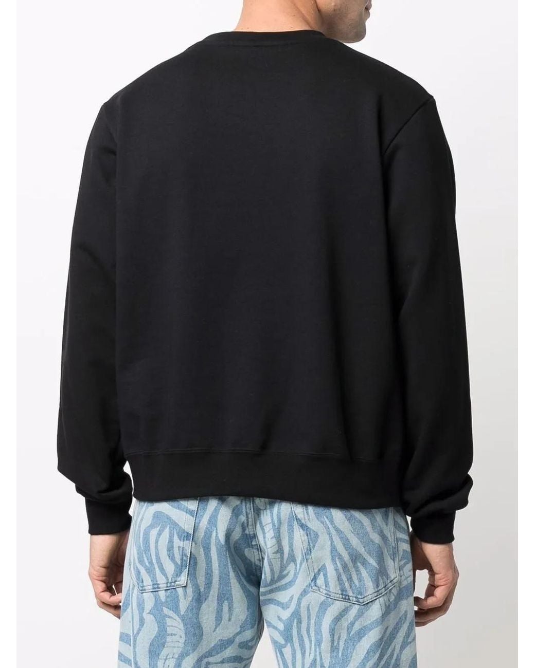 Gcds Black Logo-print Crew Neck Sweatshirt for men
