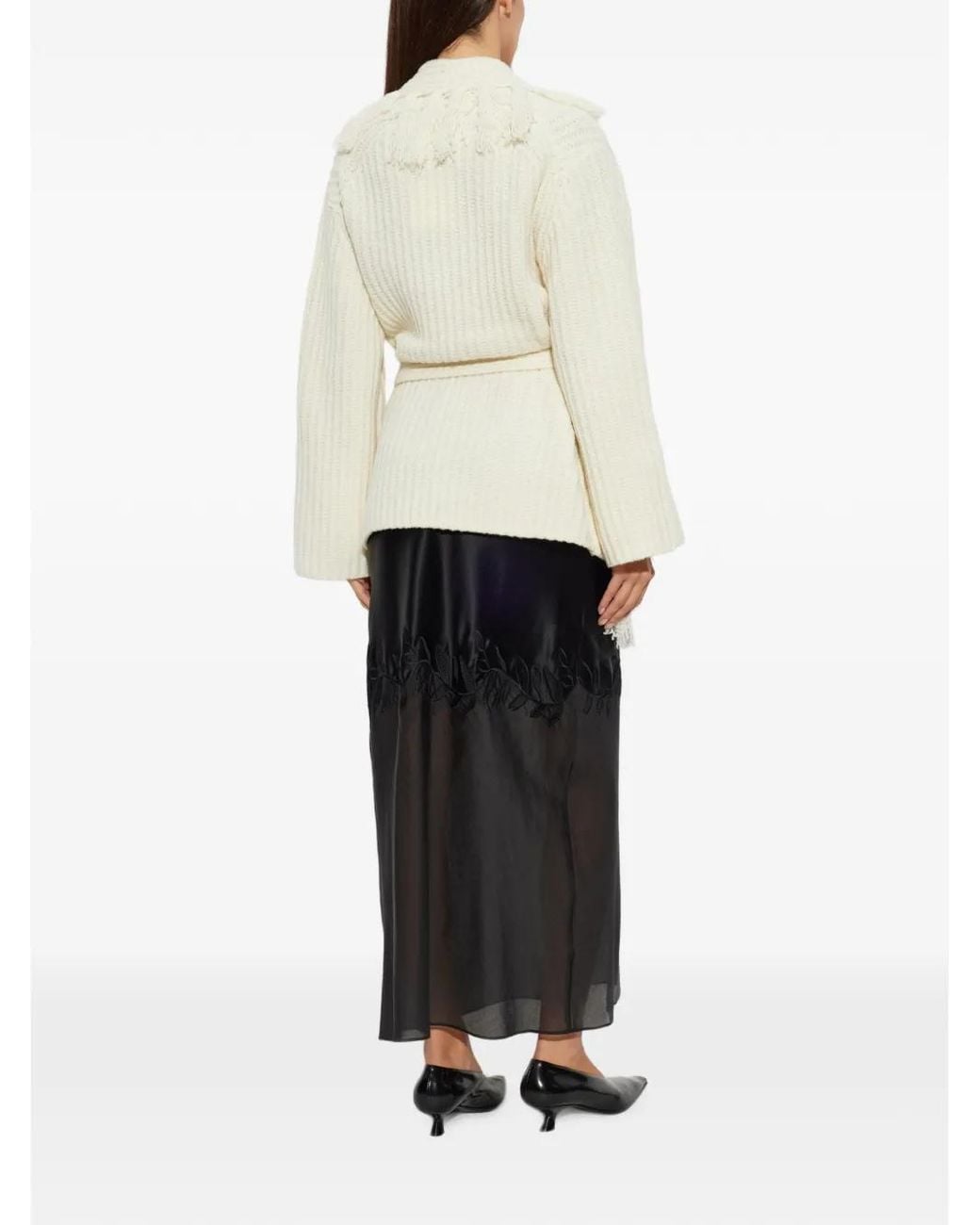 By Malene Birger White Candela Fringe-Trim Cardigan