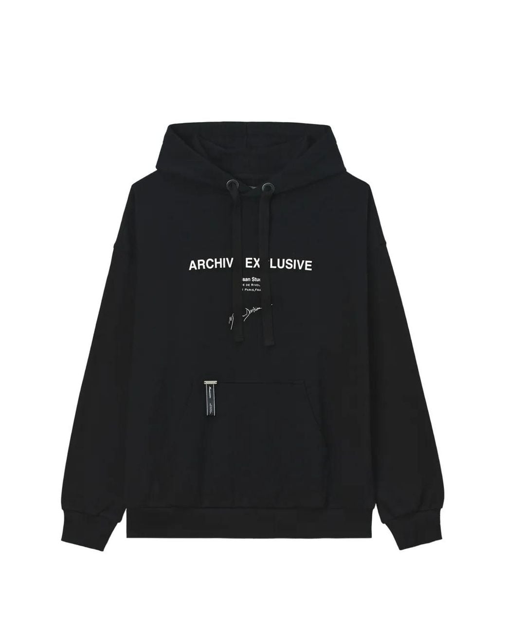 Musium Div. Black Graphic-Print Logo Hoodie for men