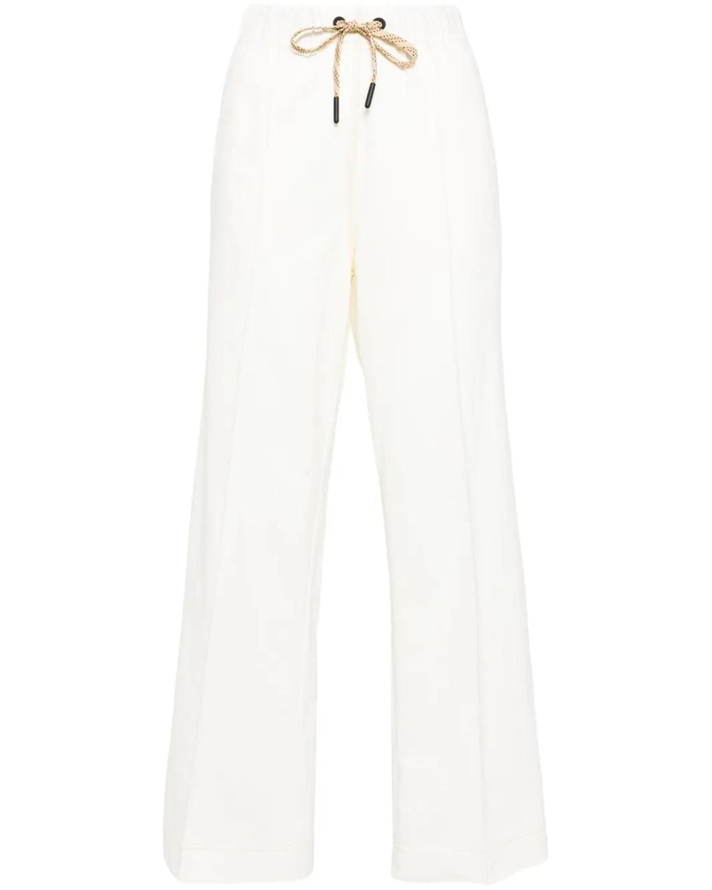 Moncler White Elasticated-Waist Cotton Track Pants