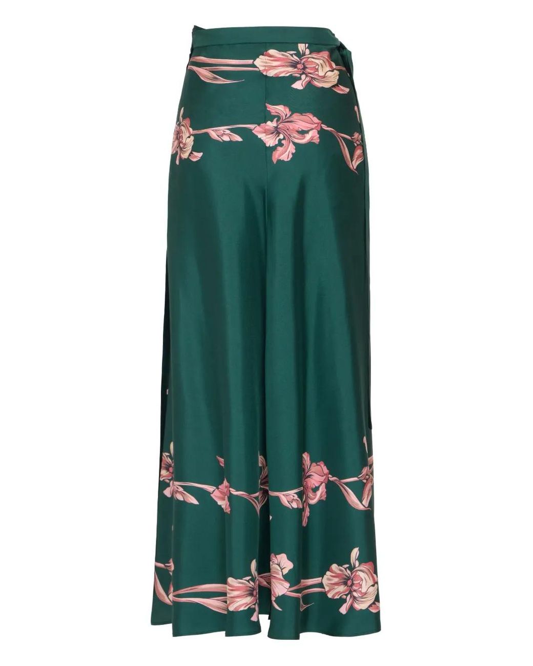 LaDoubleJ Green Floral-Print Sarong Skirt