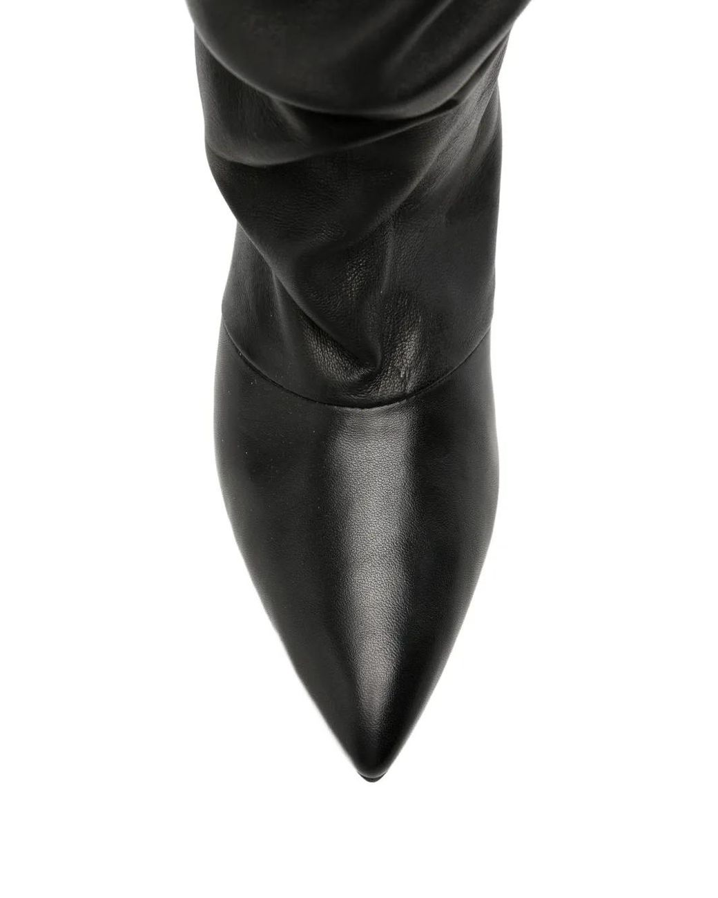 Liska Black Slouchy Leather Boots