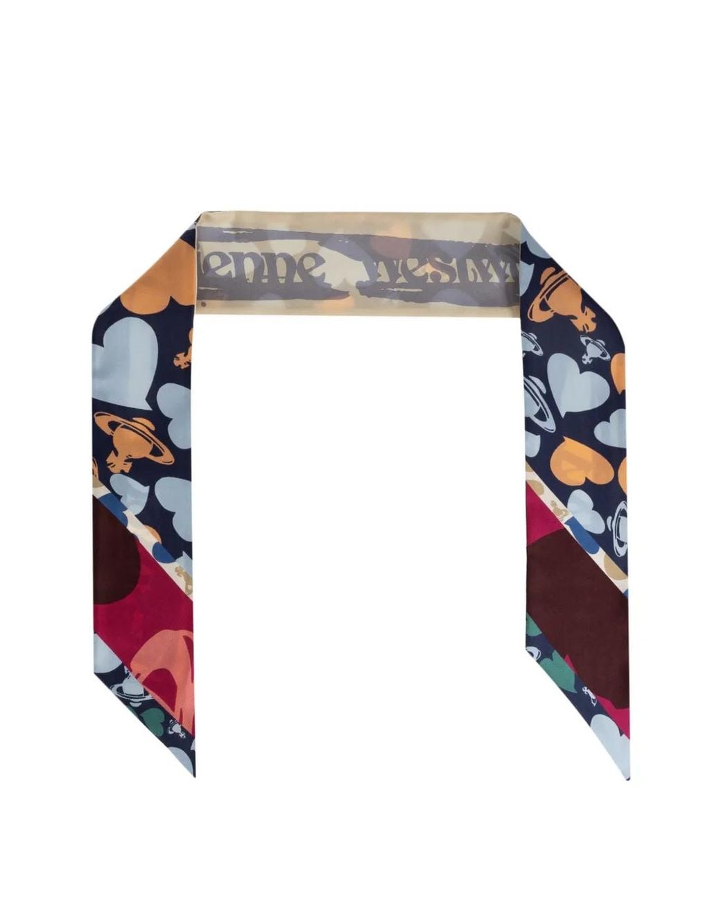 Vivienne Westwood White Écharpe À Motif Cœur Orb