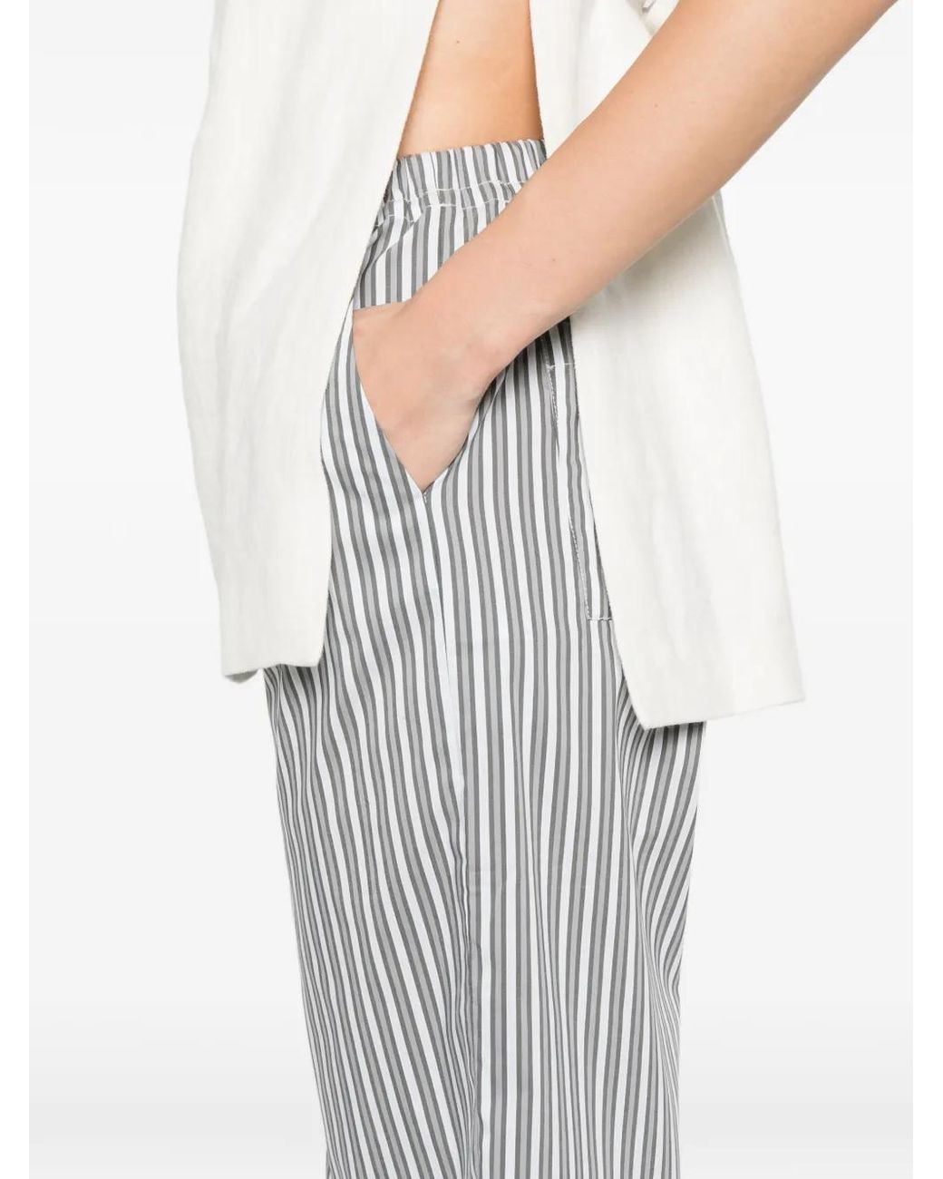 IRO Gray Lia Striped Trousers
