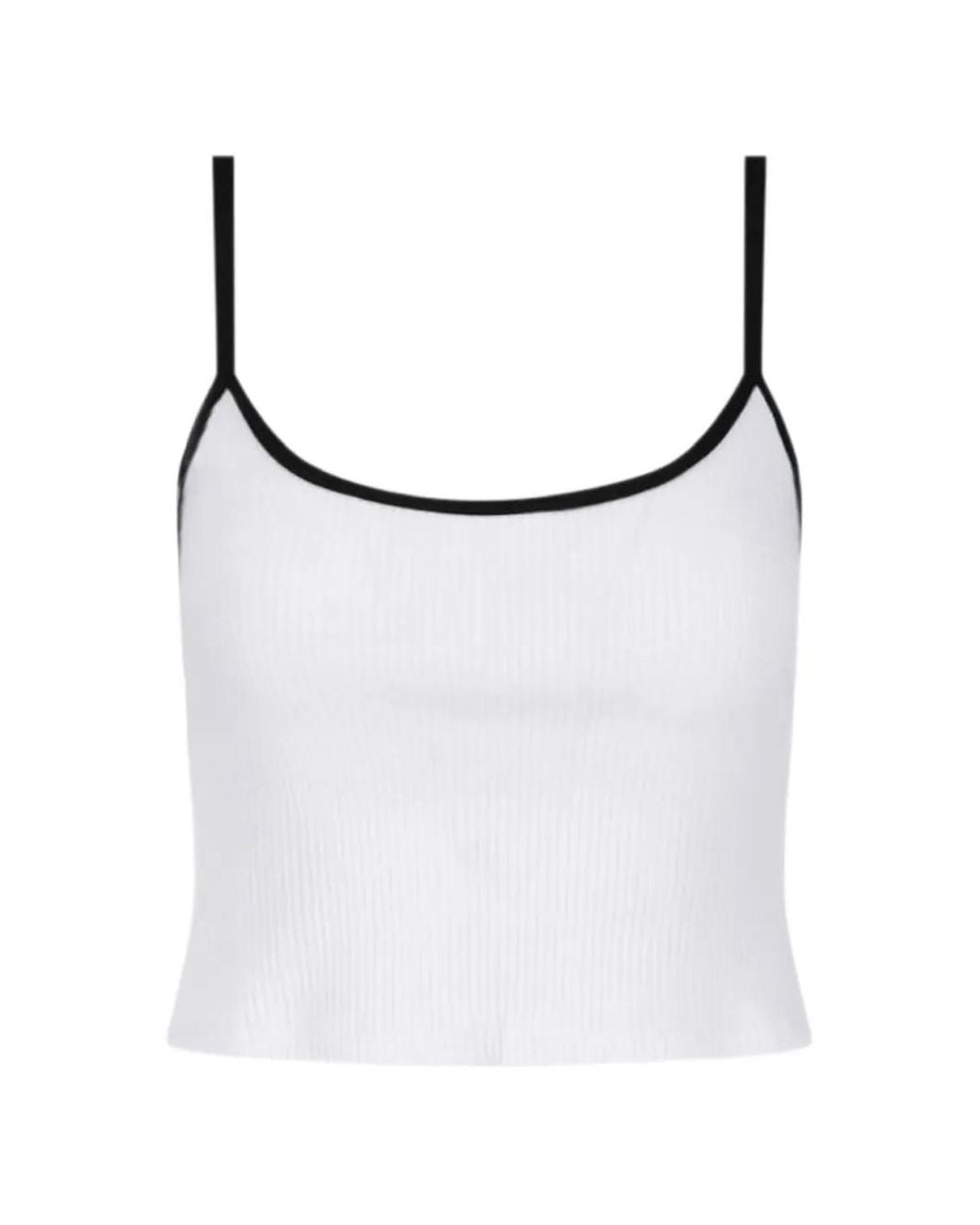 MARINE SERRE White Moon-Logo Bicolor Ribbed Jersey Long-Sleeves Cutout-Shirt