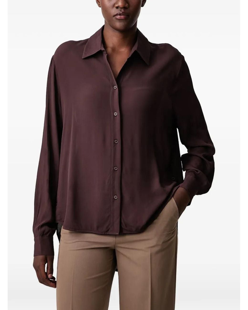 Sisley Red Long-Sleeve Button-Down Shirt