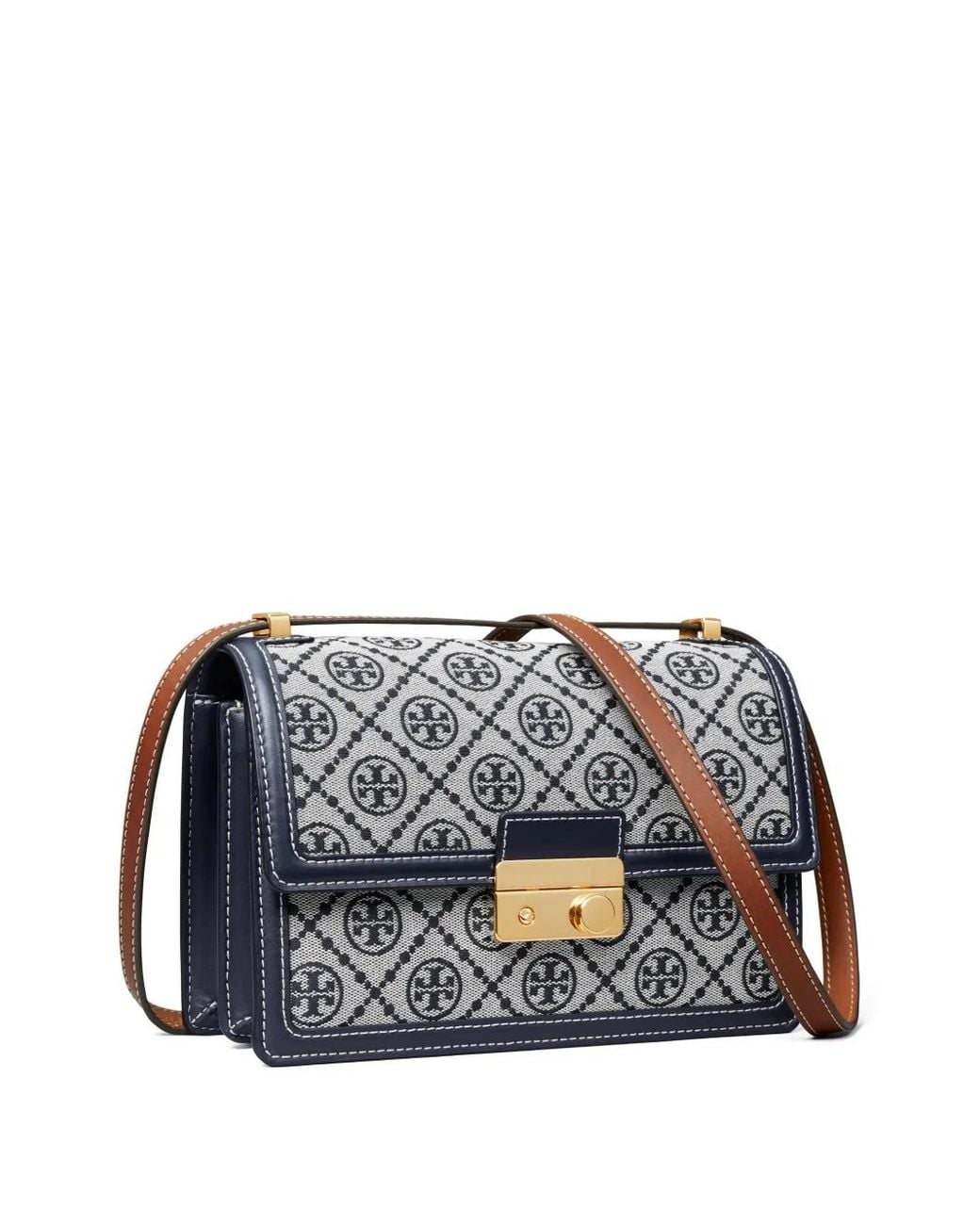 Tory Burch Gray T Monogram Shoulder Bag