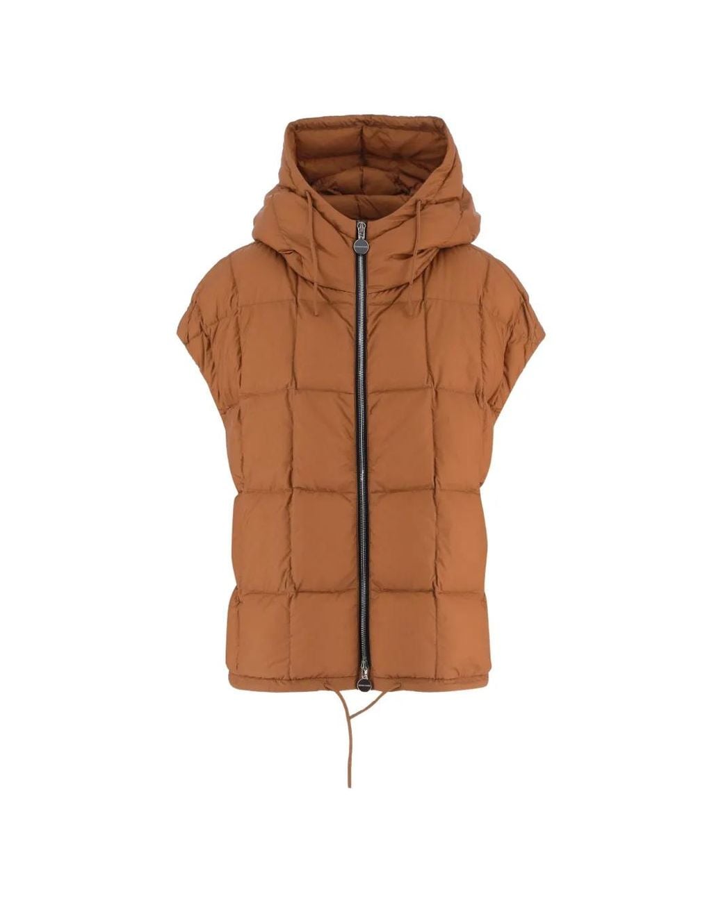 Ienki Ienki Brown Cozy Quilted Hooded Gilet