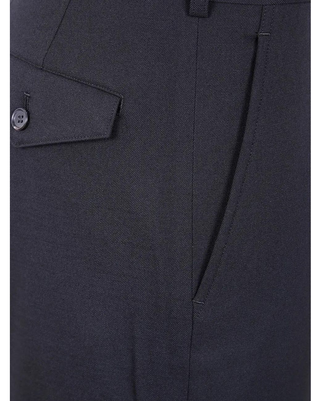 Junya Watanabe Blue Pleated Cuffed Trousers