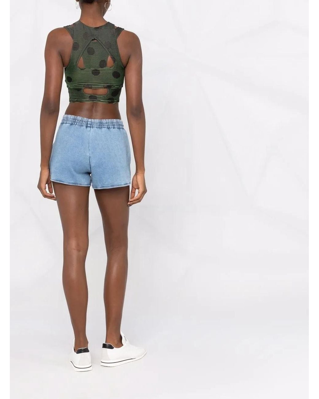 DIESEL Blue Logo Patch Drawstring Shorts