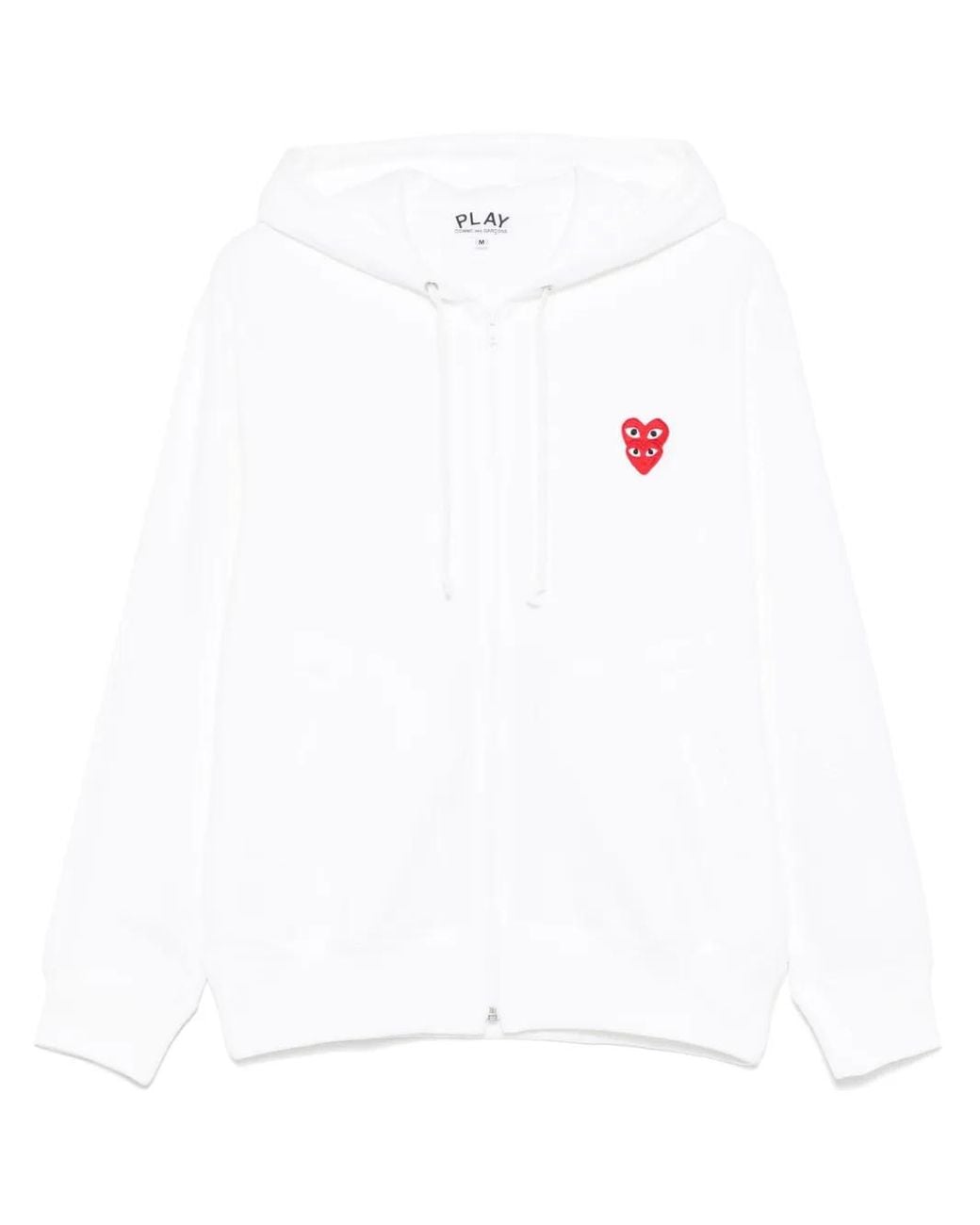 COMME DES GARÇONS PLAY White Double Heart-Patch Hoodie