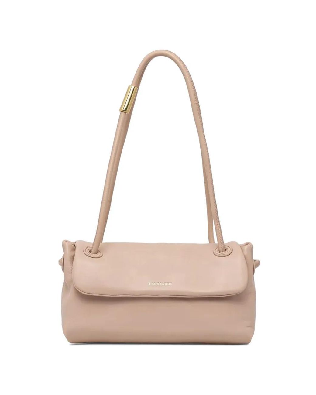 Trussardi Pink Logo-Lettering Foldover Tote Bag