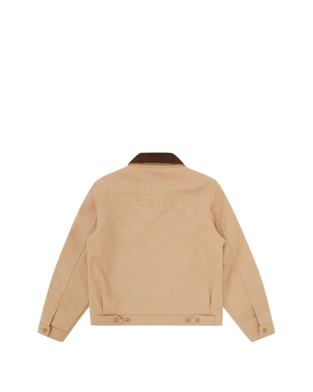 ICECREAM Natural Appliqued Corduroy-Collar Jacket