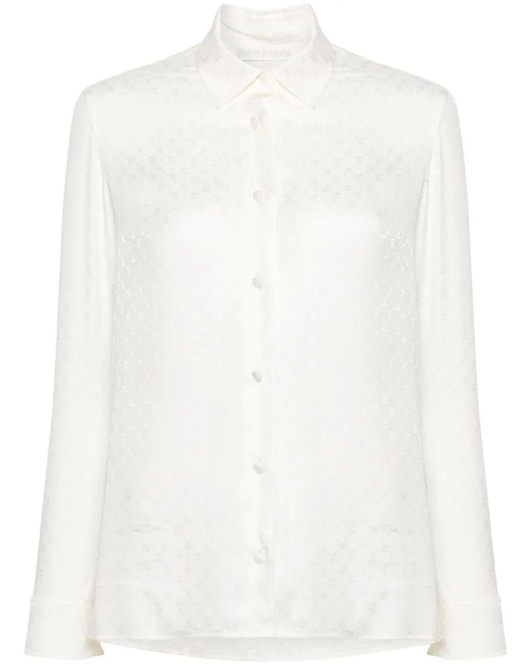 Palm Angels White Monogram Jacquard Shirt