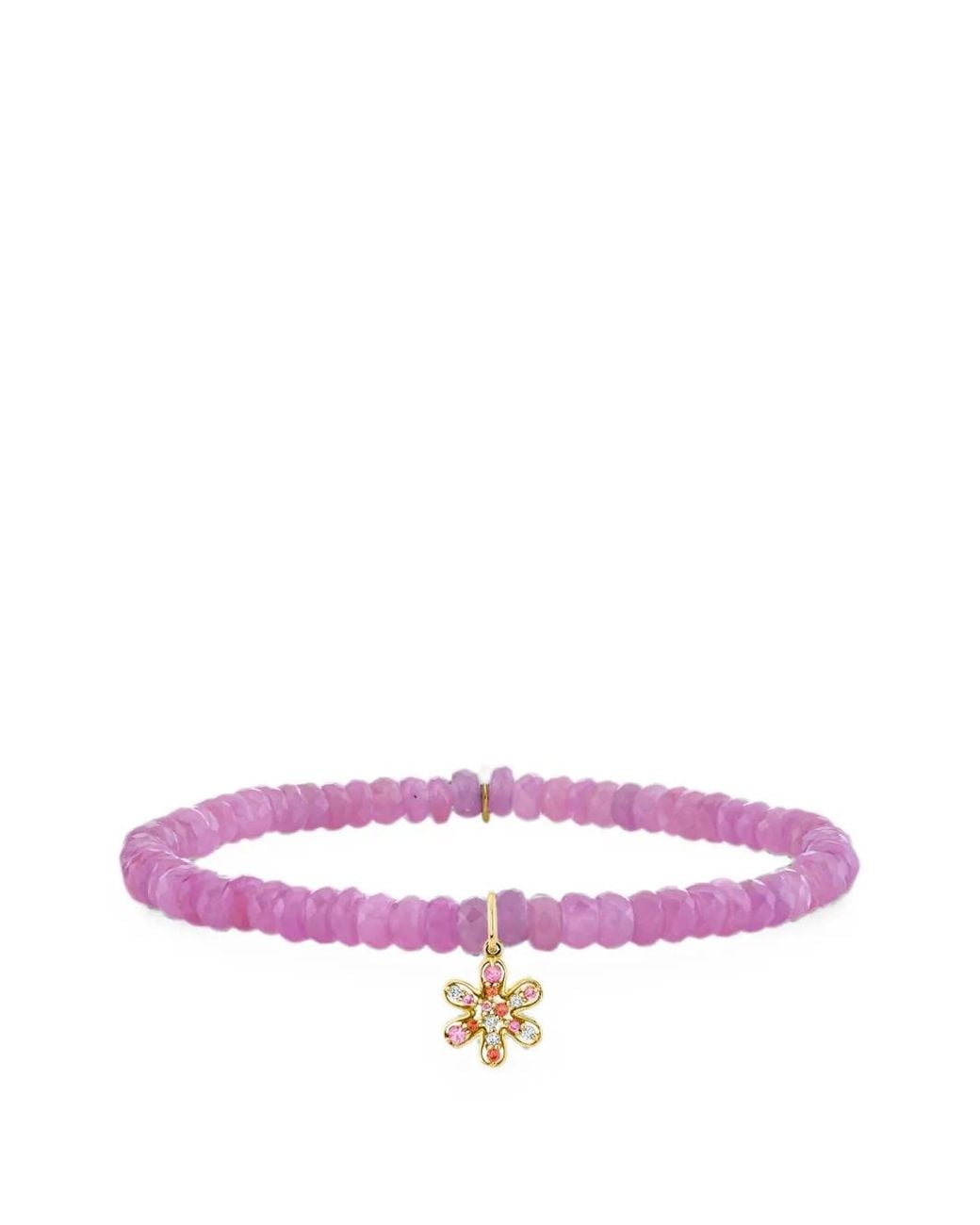 Sydney Evan Pink Small Daisy Sapphire And Diamond Bracelet