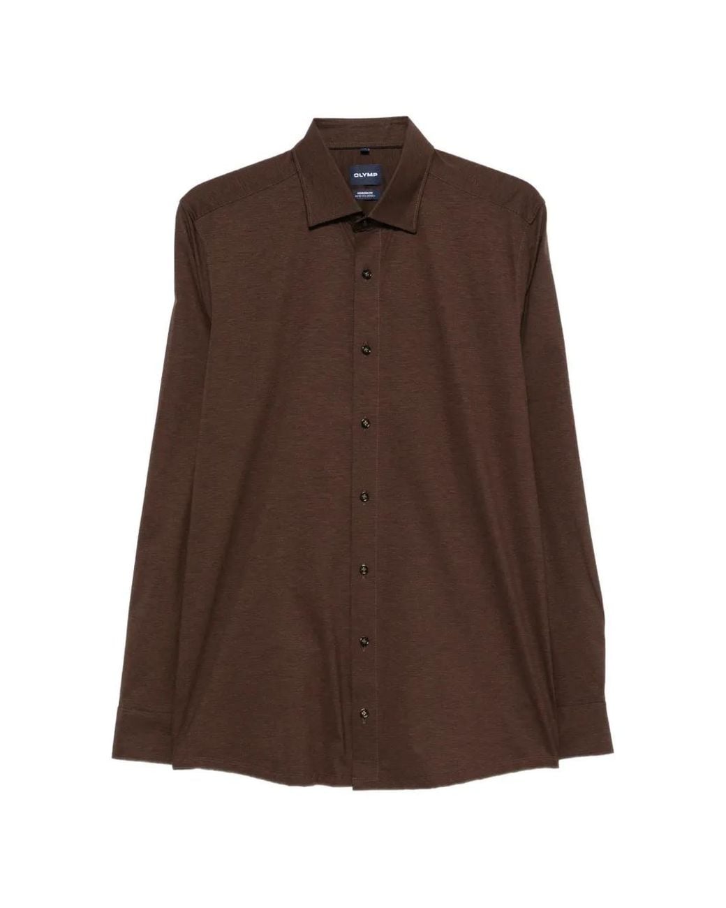 Olymp Brown Long-Sleeve Button-Down Shirt for men