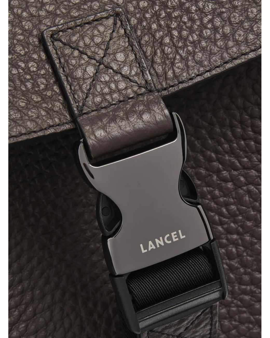 Lancel Black Milo Grained Leather Backpack for men