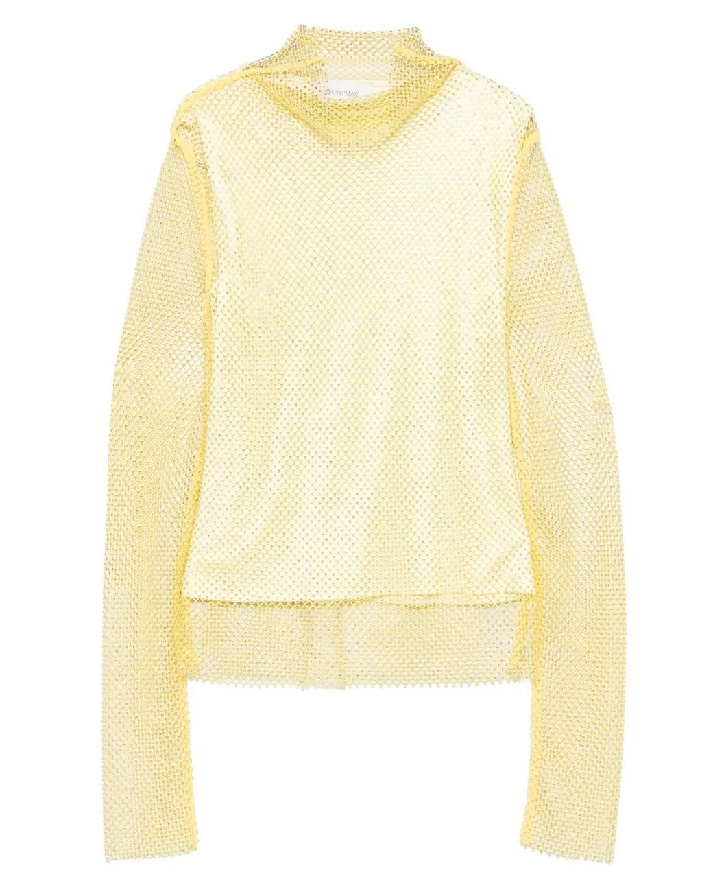 Sportmax Yellow Rhinestone-Embellished Top