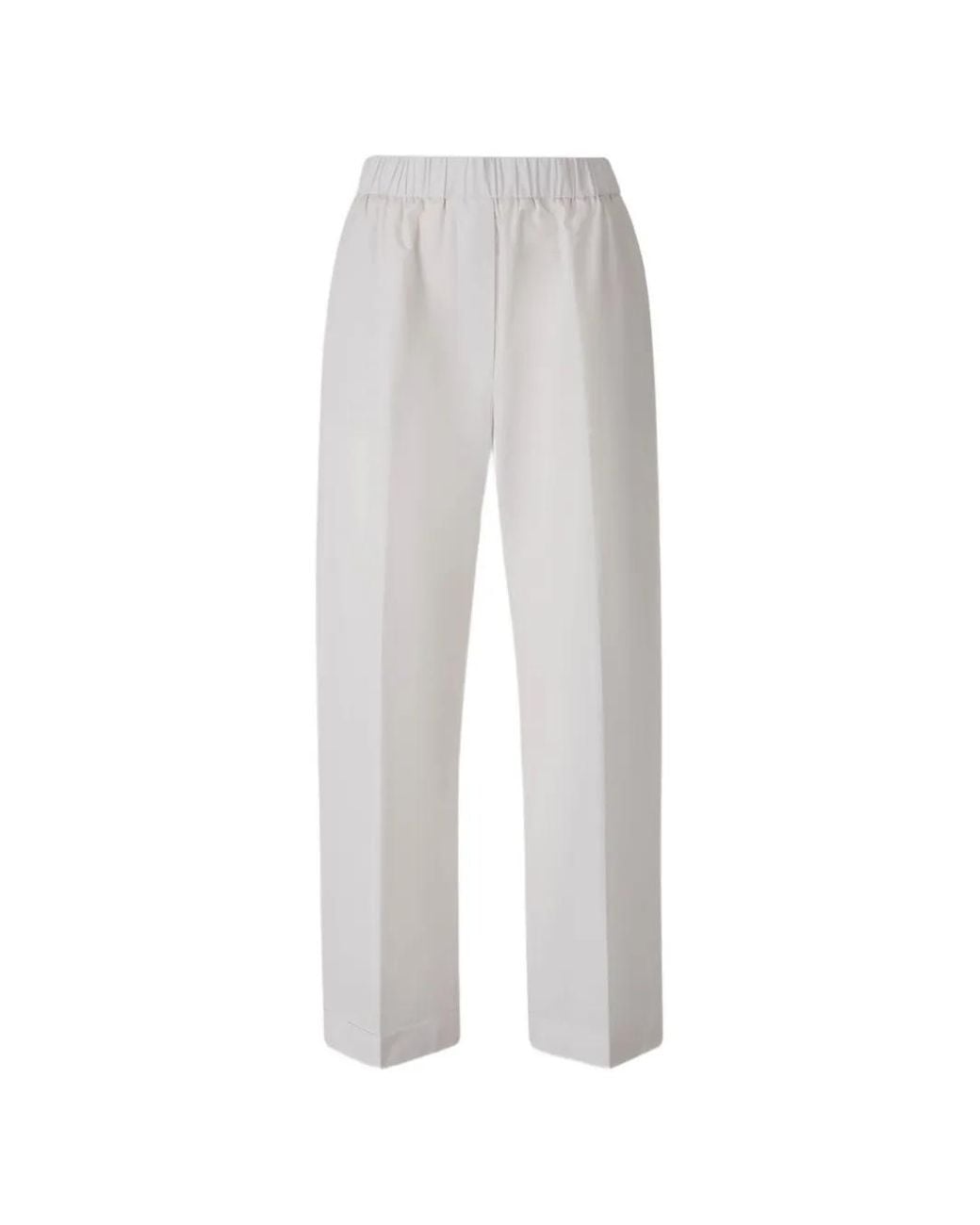 Peserico White Pantalon Plissé À Taille Élastiquée