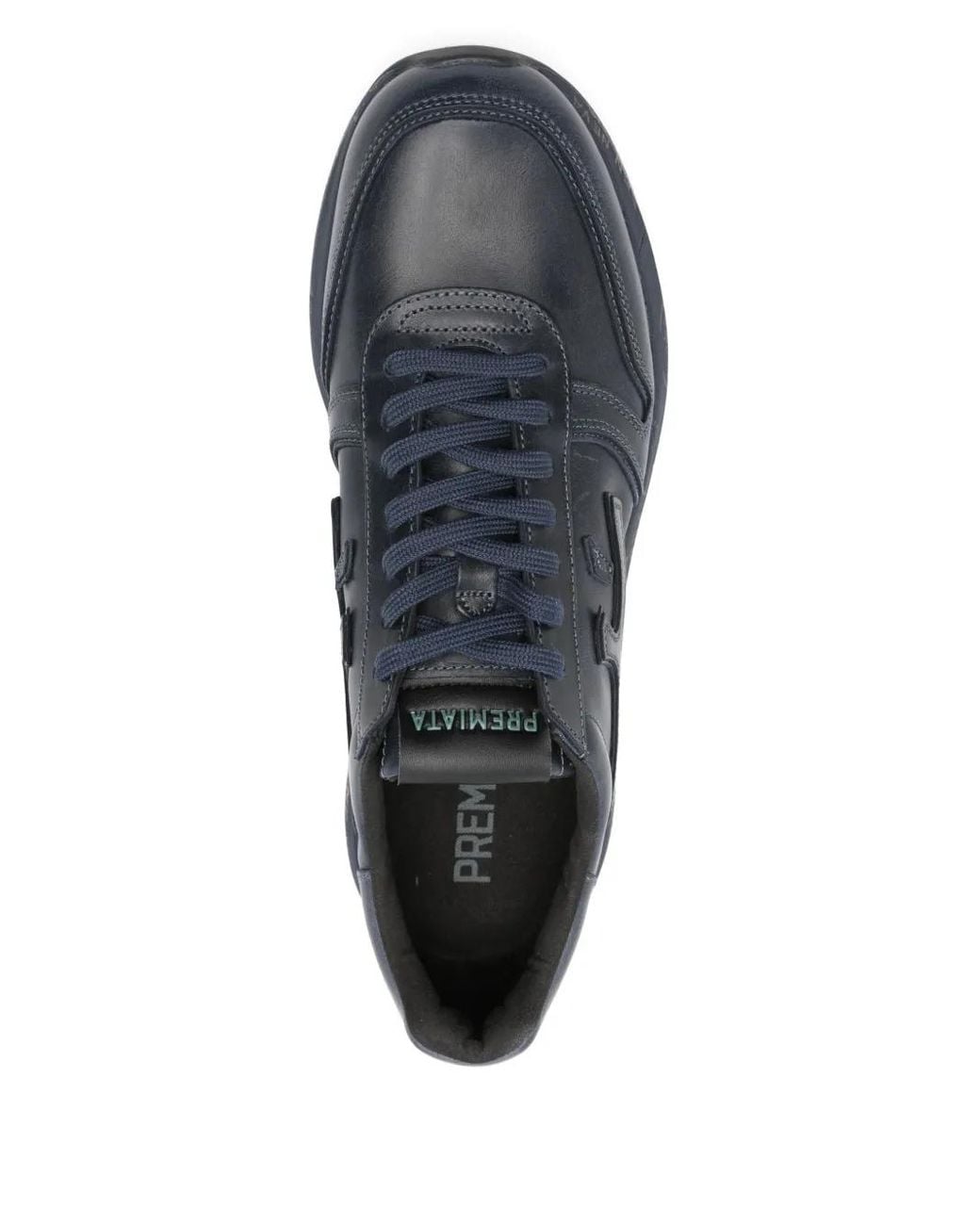 Premiata Blue Mick Leather Low-Top Sneakers for men