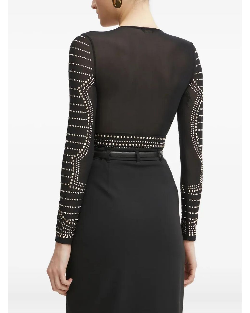 Guess Black Body Clouté À Col V