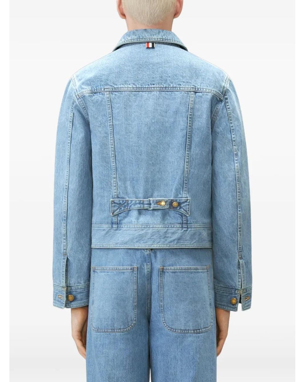 Thom Browne Blue Selvedge Denim Backstrap Utility Jacket for men
