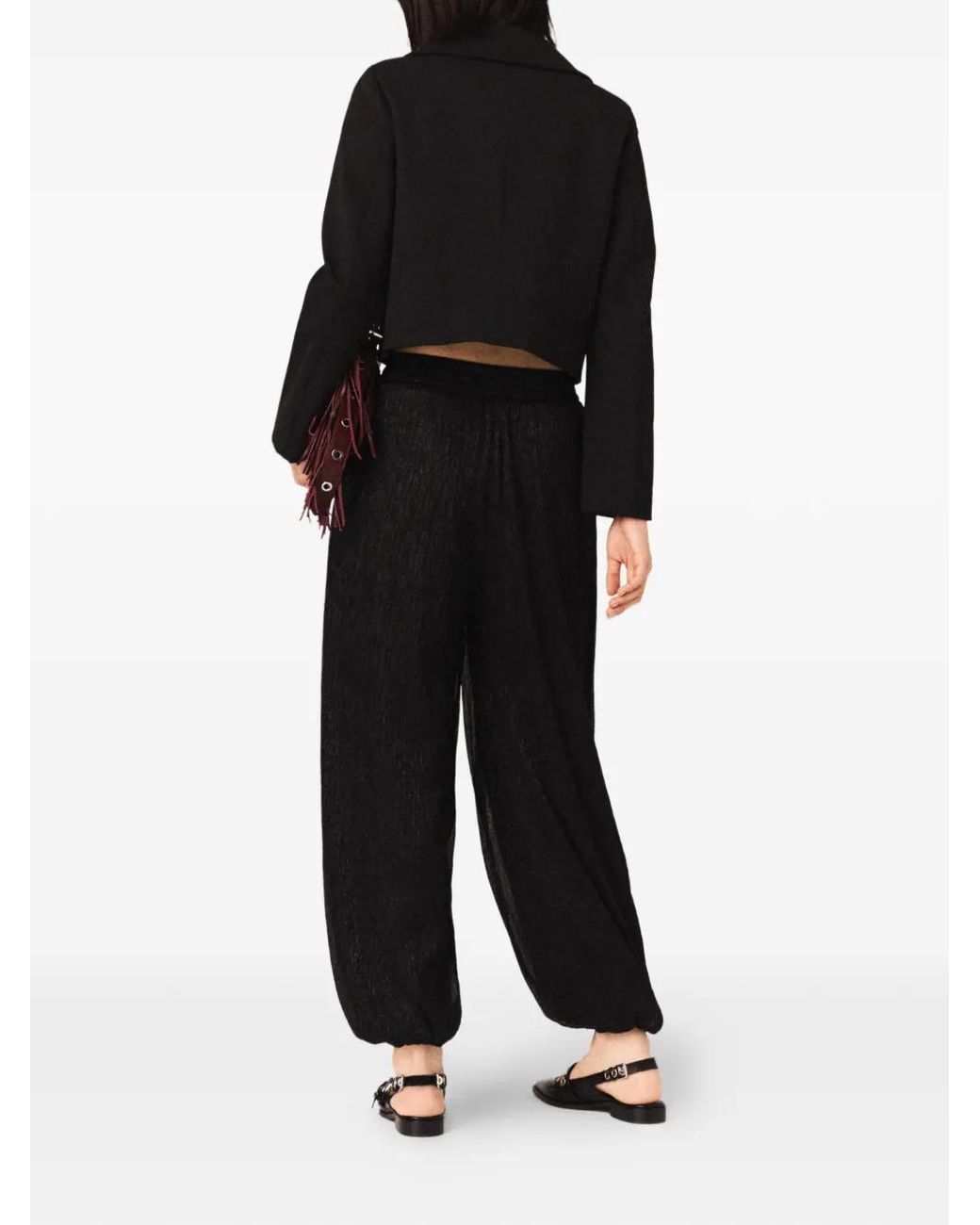 Maje White Metallic Trousers