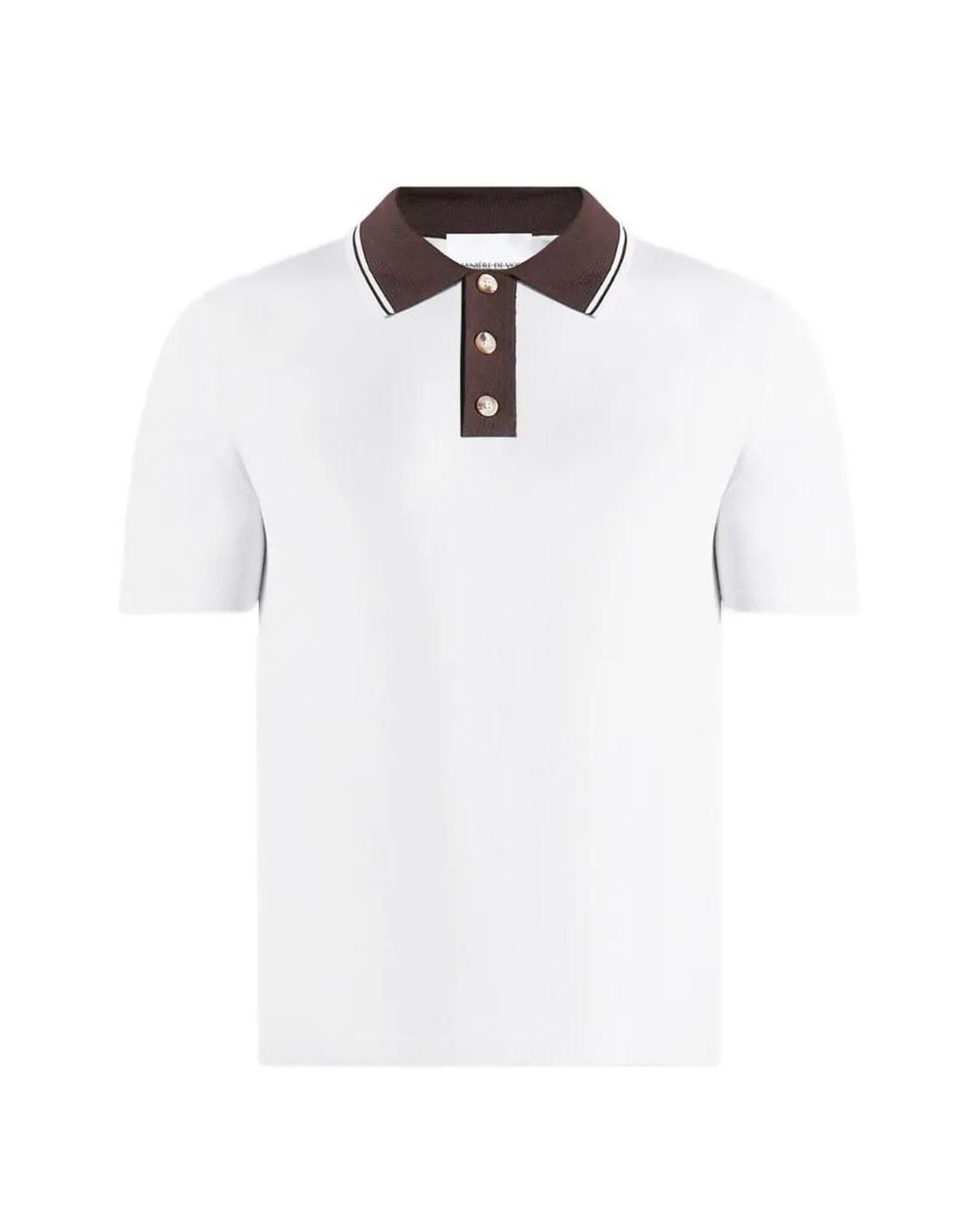 Manière De Voir White Roux Contrast Detail Luxe Knit Polo Shirt for men