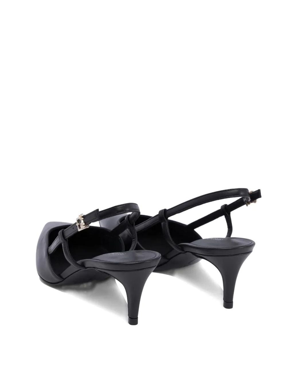 Sergio Levantesi Black Slingback Pointed-Toe Pumps