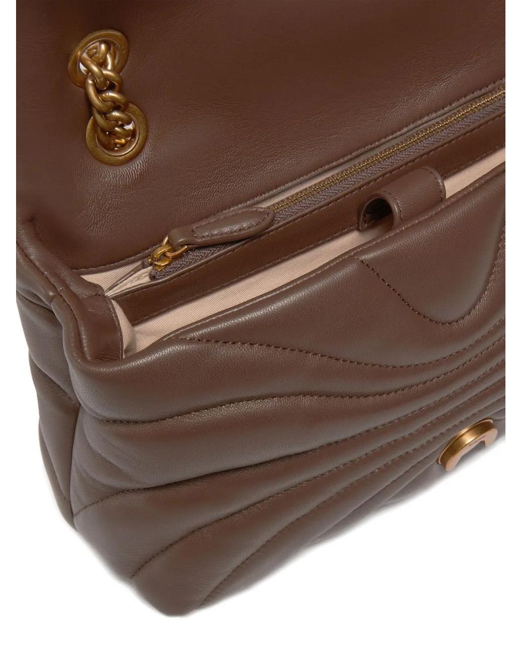 Pinko Brown 'love Puff Classic' Large Shoulder Bag