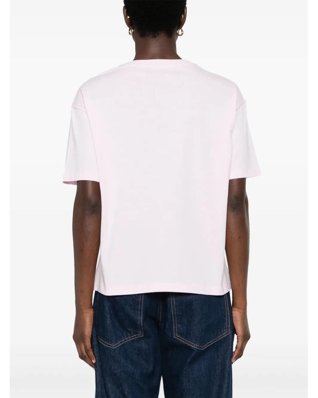 A.P.C. Pink T-shirt Rosa In Cotone Organico Con Logo Vpc Multicolore