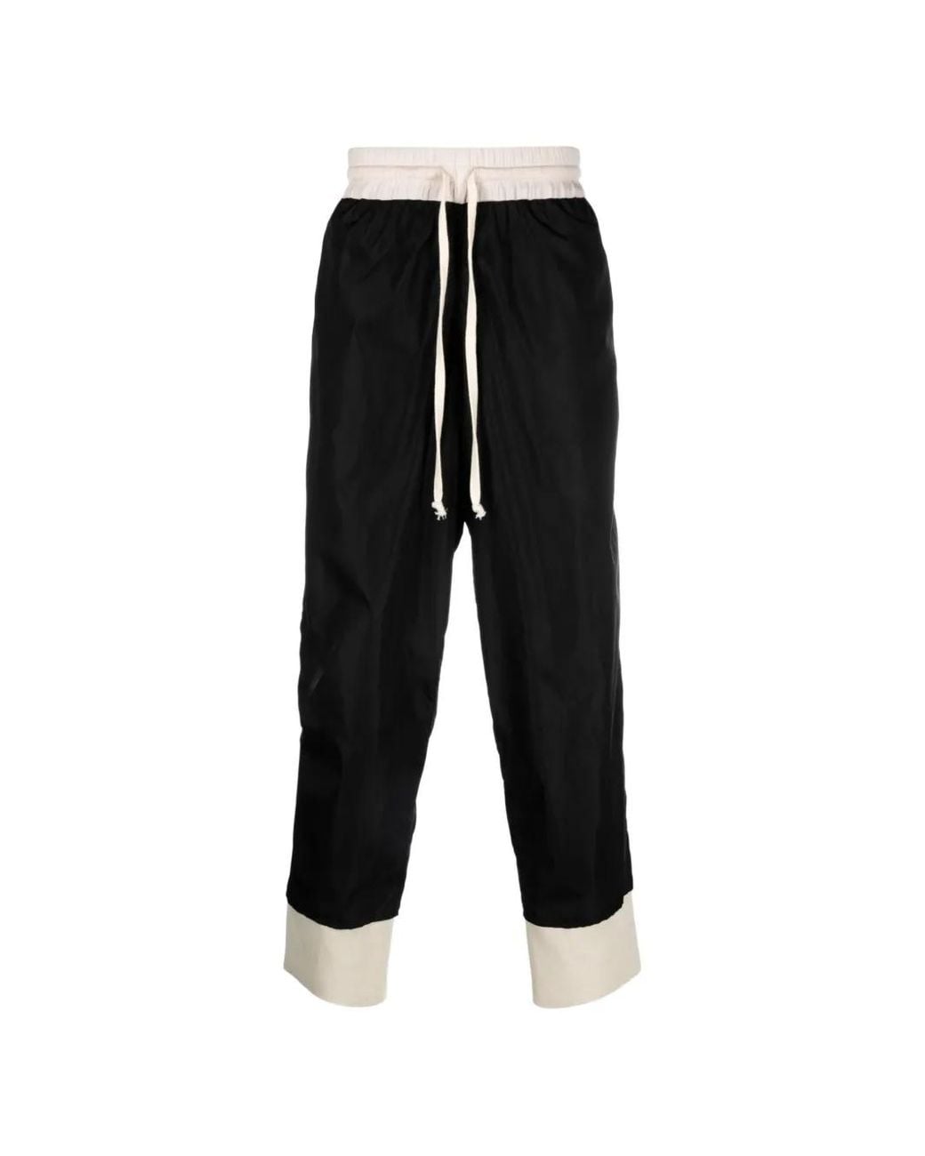 Tessitura Body Couture Black Waterproof Drop-Crotch Track Pants for men
