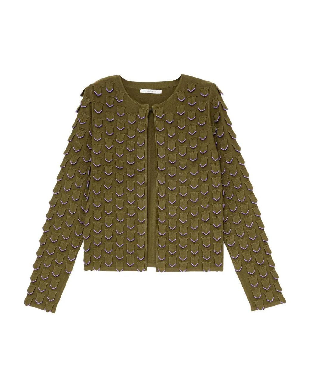 Maliparmi Green Textured Embellished Cardigan