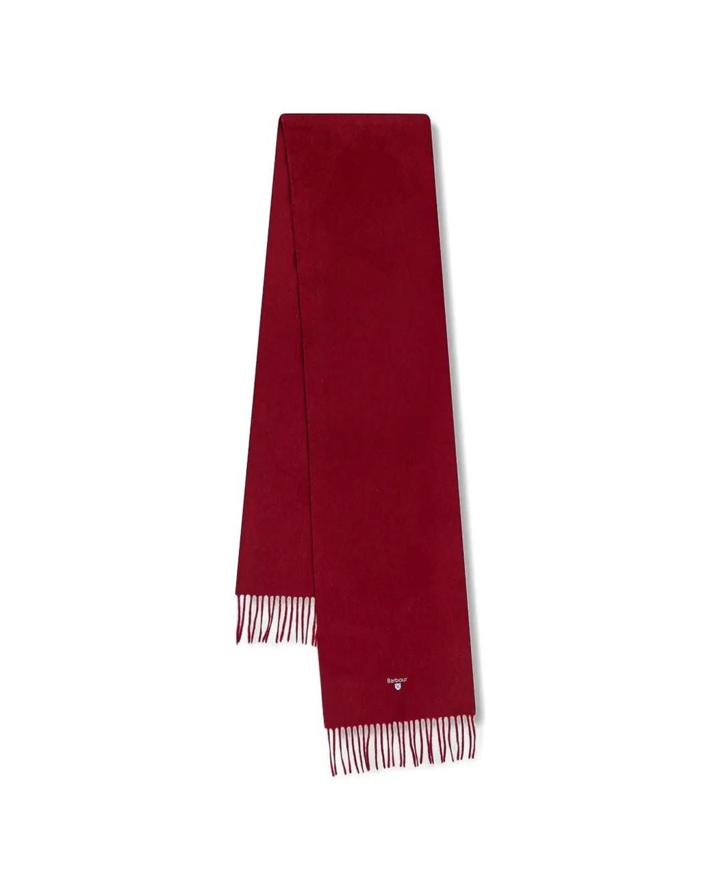 Sciarpa Con Logo Ricamato E Frange di Barbour in Red