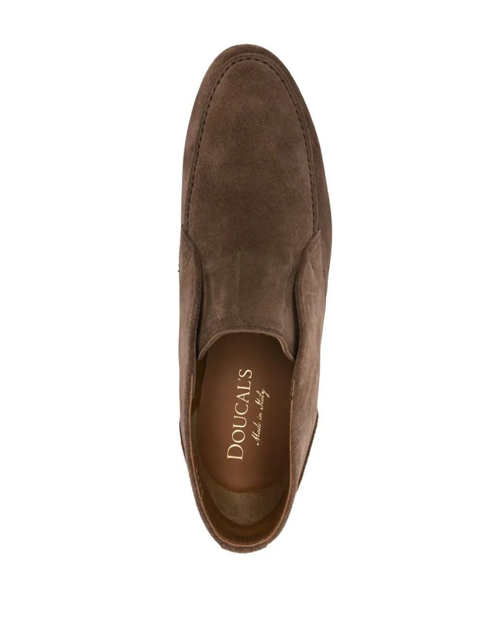 Doucal's Brown Chukka Round-Toe Suede Loafers for men