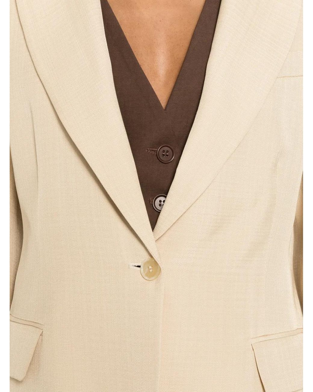 P.A.R.O.S.H. Natural Pocket Single-Breasted Jacket