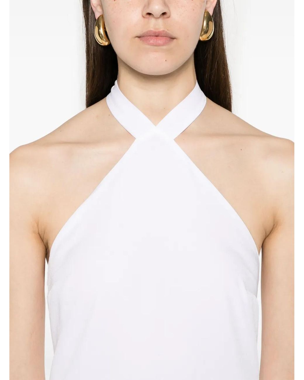 Taller Marmo White Nina Fringed Long Dress
