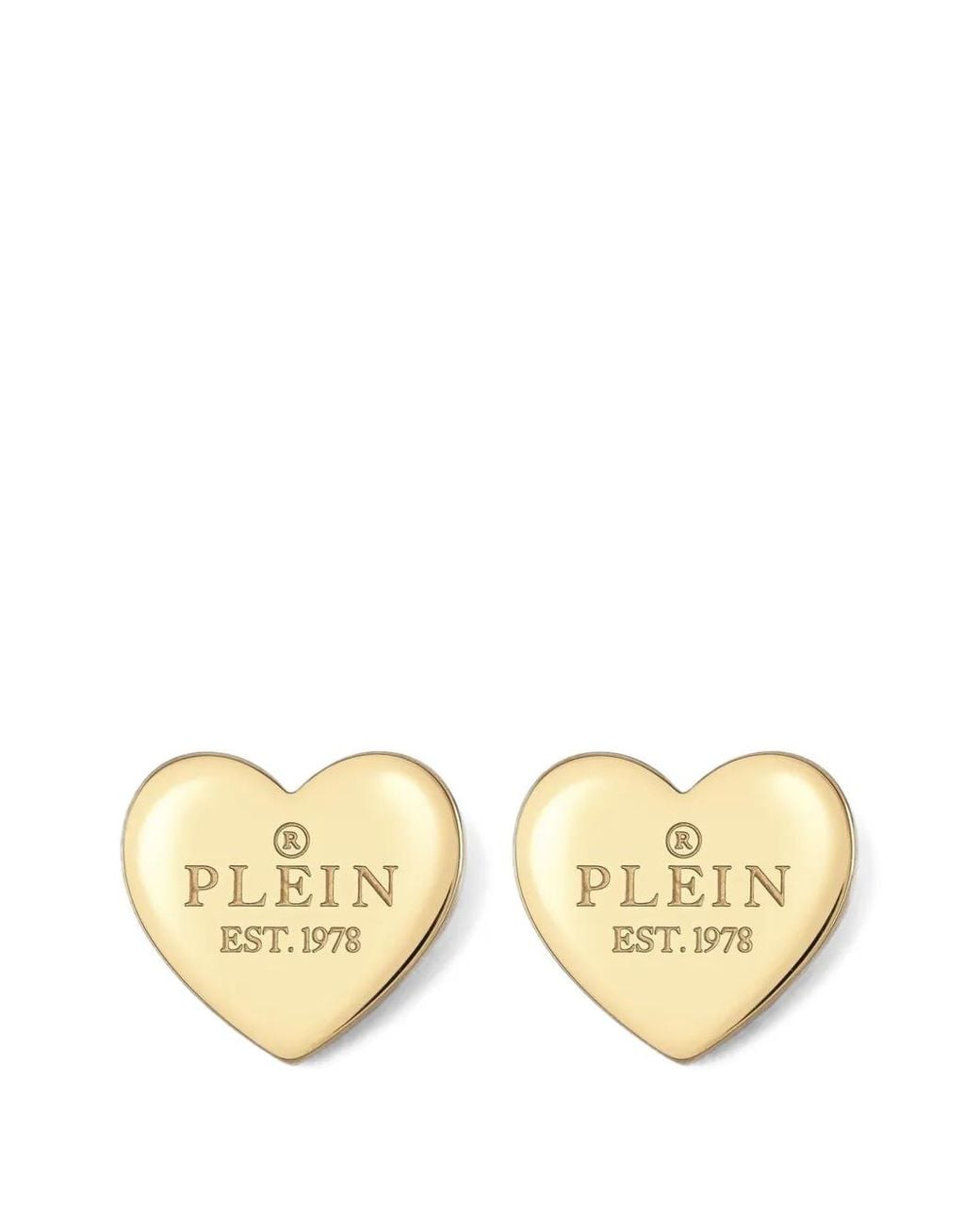 Philipp Plein Metallic Rocked Heart Earrings