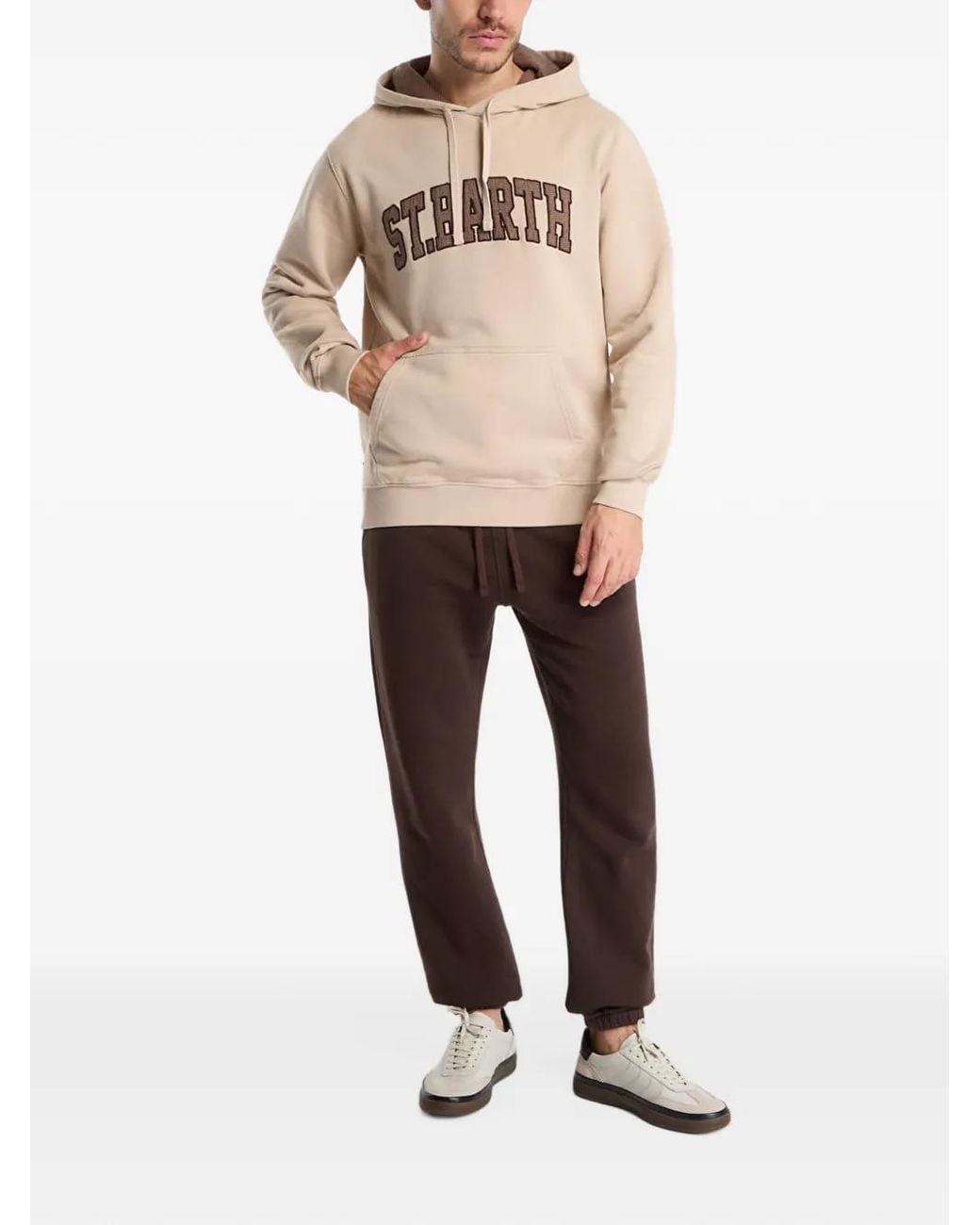 Mc2 Saint Barth Natural Logo-Patch Hoodie for men