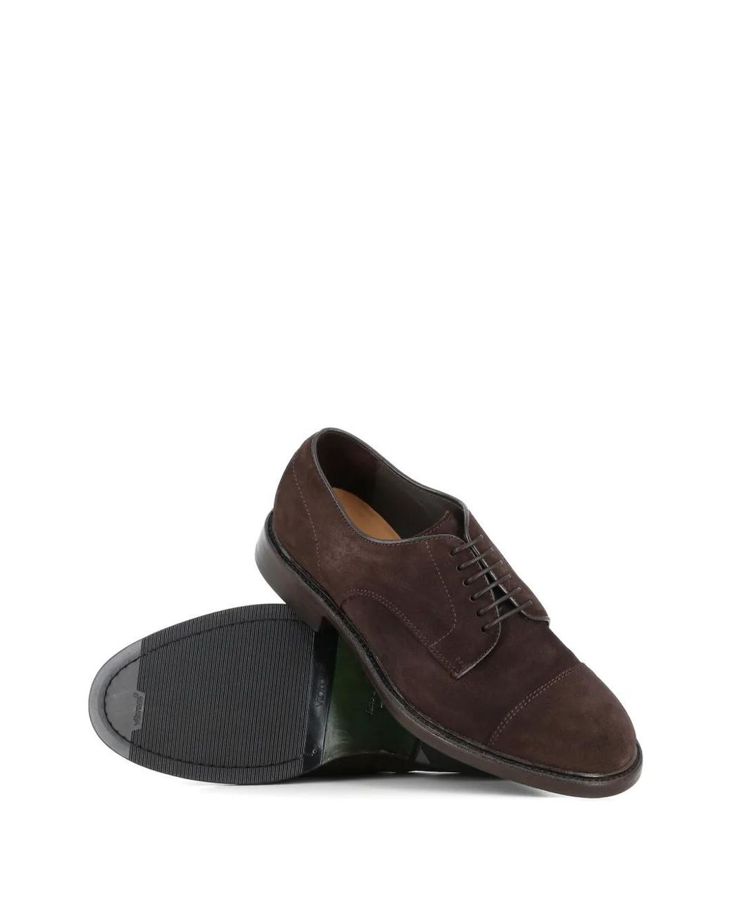 Green George Brown Suede Cap-Toe Lace-Up Derby Shoes for men