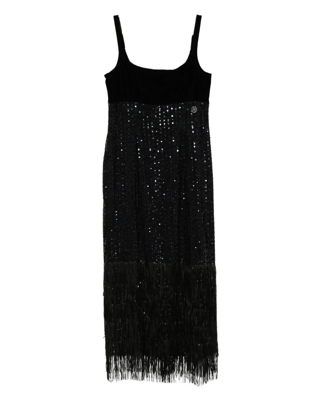 Karl Lagerfeld Black Logo-Plaque Dress