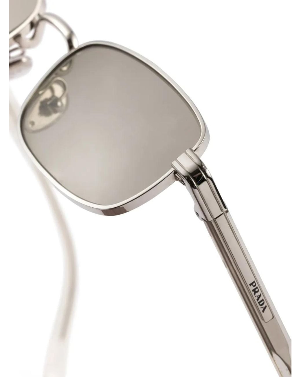 Prada Sonnenbrille Mit Eckigem Gestell in Metallic für Herren