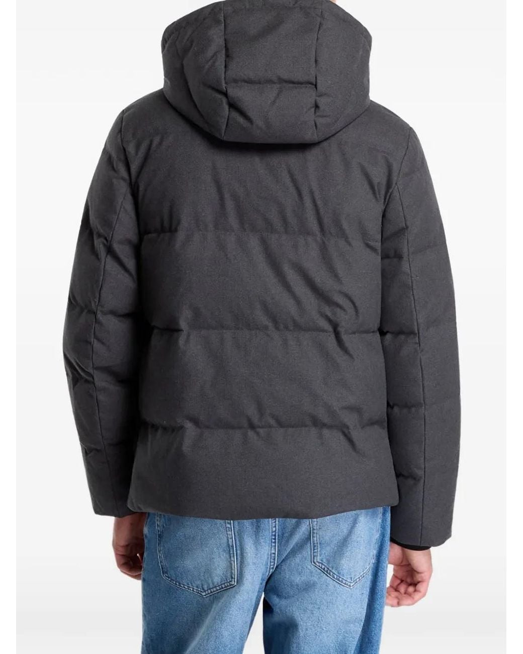 Gant Gray Quilted Hooded Jacket for men
