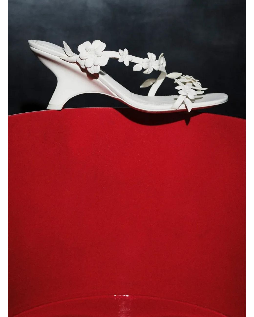 Jonathan Simkhai White Sandales Willow En Cuir À Appliqué Floral