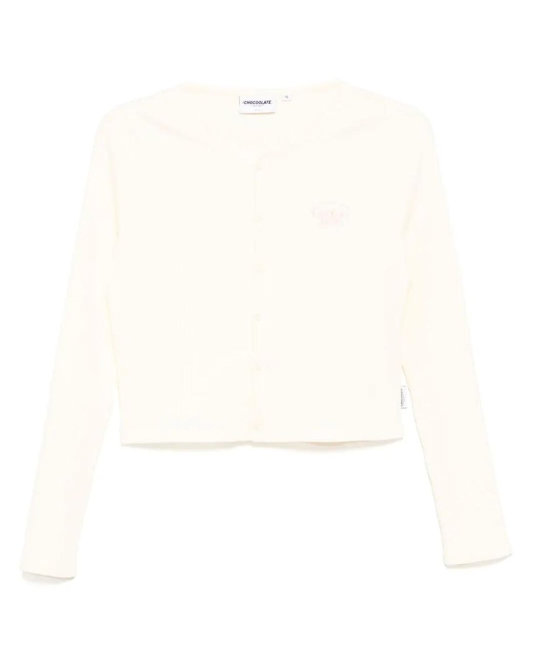 Chocoolate White Logo-Embroidered Top