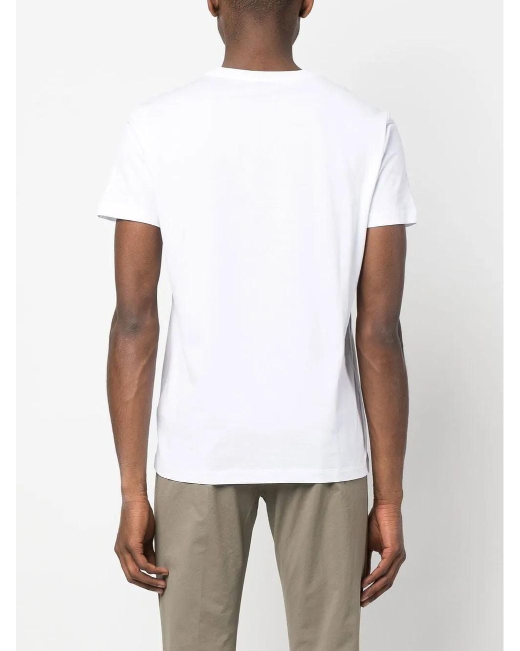 Dondup White Chest Print Logo T-Shirt for men