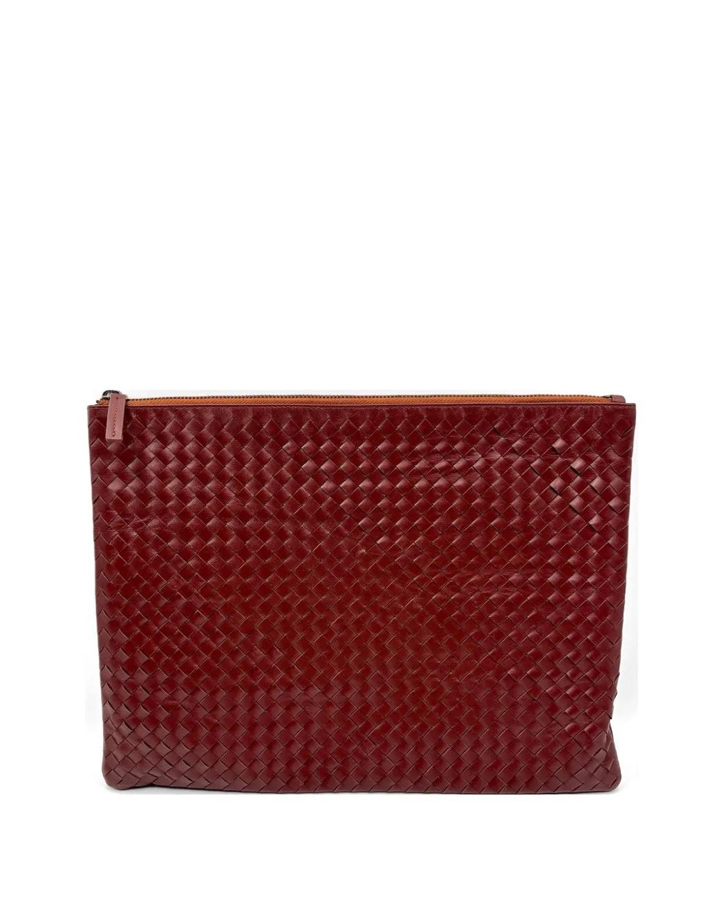 Dragon Diffusion Red Woven-Zip Clutch Bag