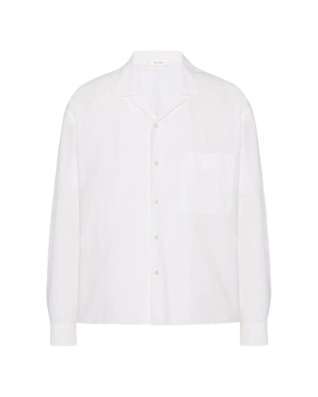 The Row White Pocket Long-Sleeve Shirt for men