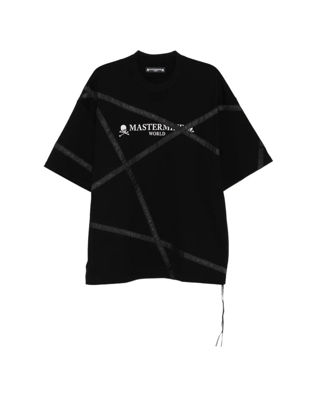 MASTERMIND WORLD Black Logo-Print Panelled T-Shirt for men