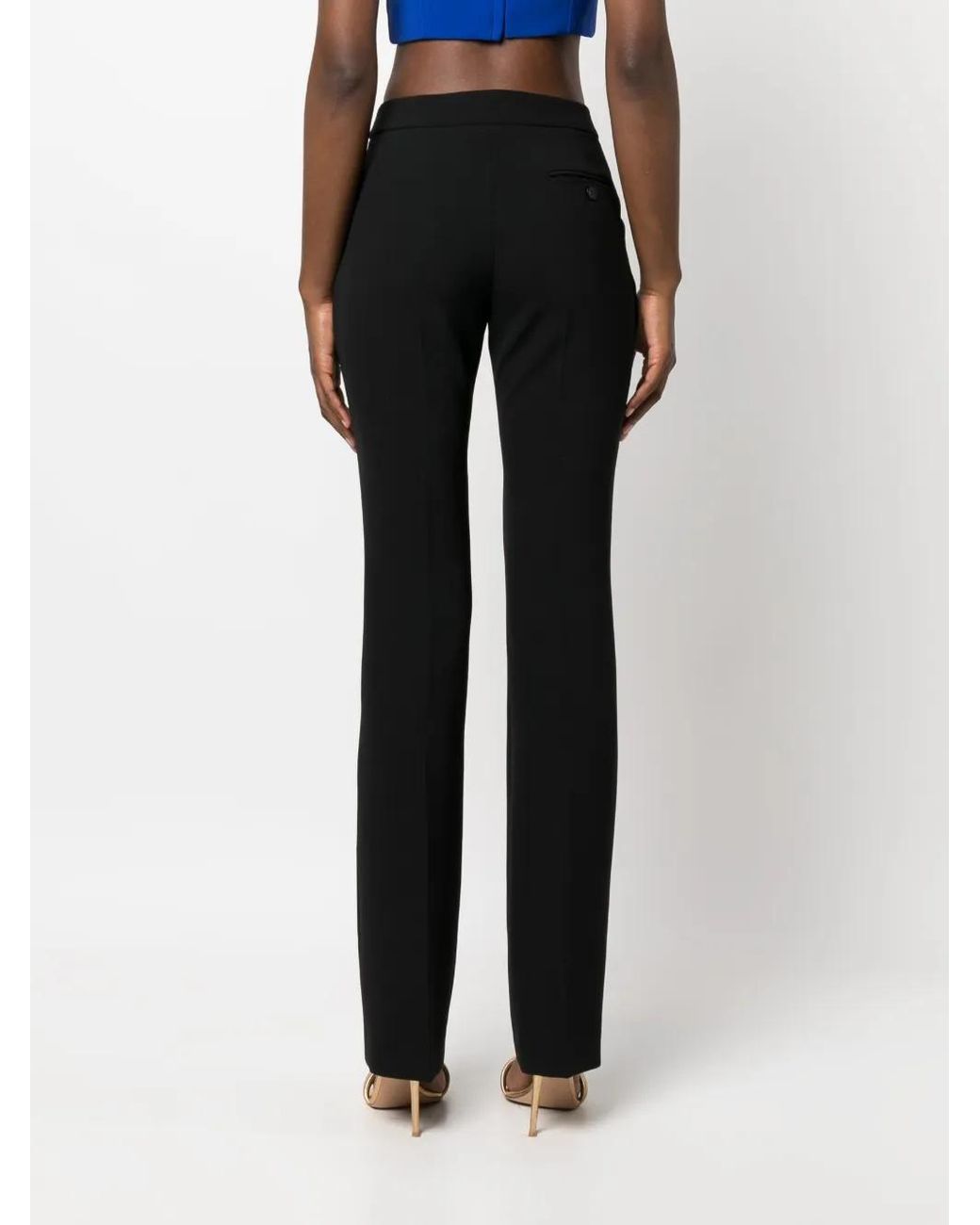Moschino Black Mid-Rise Slim-Fit Trousers